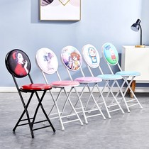 Folding chair dining table and stool high dining chair small round stool backrest bench simple and simple portable creative stool home chair