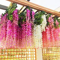 Source manufacturer emulates the purple vines flower bean flower hanging decoration mall lengthened rattan hanging-encrypted purple vine branches simulation flowers