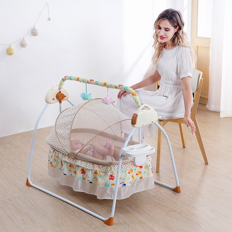 Baby Electric Rocker Cradle Rocking Chair Smart Music Flat-lay Folding Sleep Overseas Trade