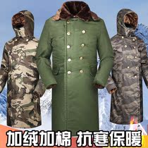 Camouflage cotton clothing mens middle-aged and elderly cold-proof clothing freezer winter plus velvet thick work clothes womens military cotton coat multi-function