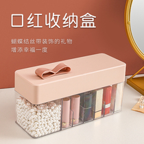 Lipstick storage box desktop multi-grid red acrylic grid dustproof with lid shelf for cosmetic lip glaze box