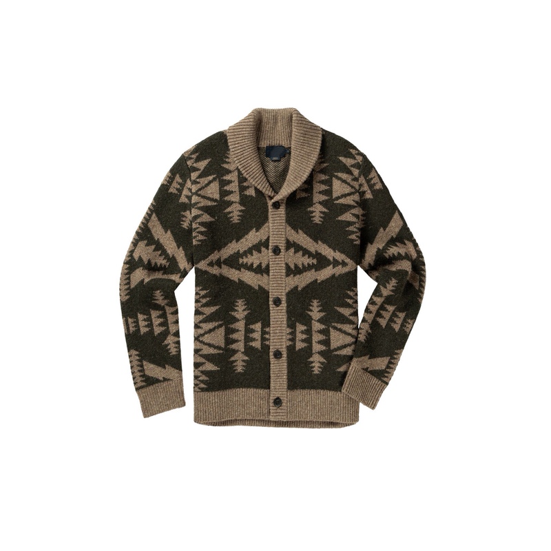 American Classic Pe Men's Wool Vintage Green Fruit Collar Azhete Jacquard Knit Sweater American Classic Pe Men's Wool Vintage Green Fruit Collar Azhete Jacquard Knit Sweater