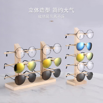 Solid wood multilayer spectacle frame counter sunglasses sunglasses display show shelf glasses containing swing piece containing props