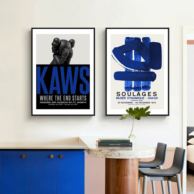 В тренде декоративная картина бренда Kaws, серия Sesame Street, подвесное оформление на крыльцо, картина для гостиной на фоне стены, креативная картина для спальни