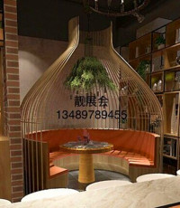 Клетка для птиц 铁艺鸟笼特大号装饰鸟笼摆设火锅店餐厅鸟笼卡座户外大型超大鸟笼