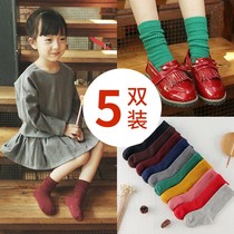 Childrens socks Pure cotton autumn and winter boys cotton socks Child princess socks Girls long tube floor socks Baby heap socks