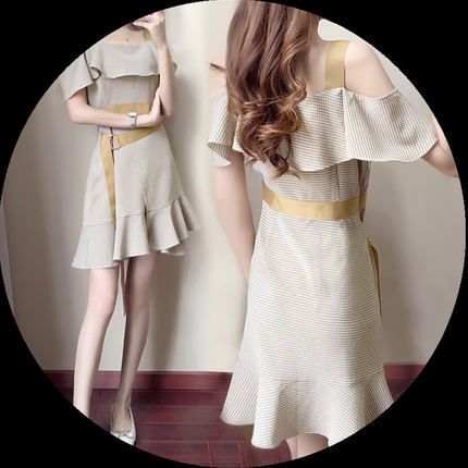 又一格格2018新款女性秋装女版连衣裙显瘦拼