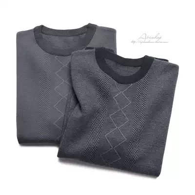 APC share 21 Euros for Australian cashmere jacquard fine woven men's round neck simple style pullover sweater