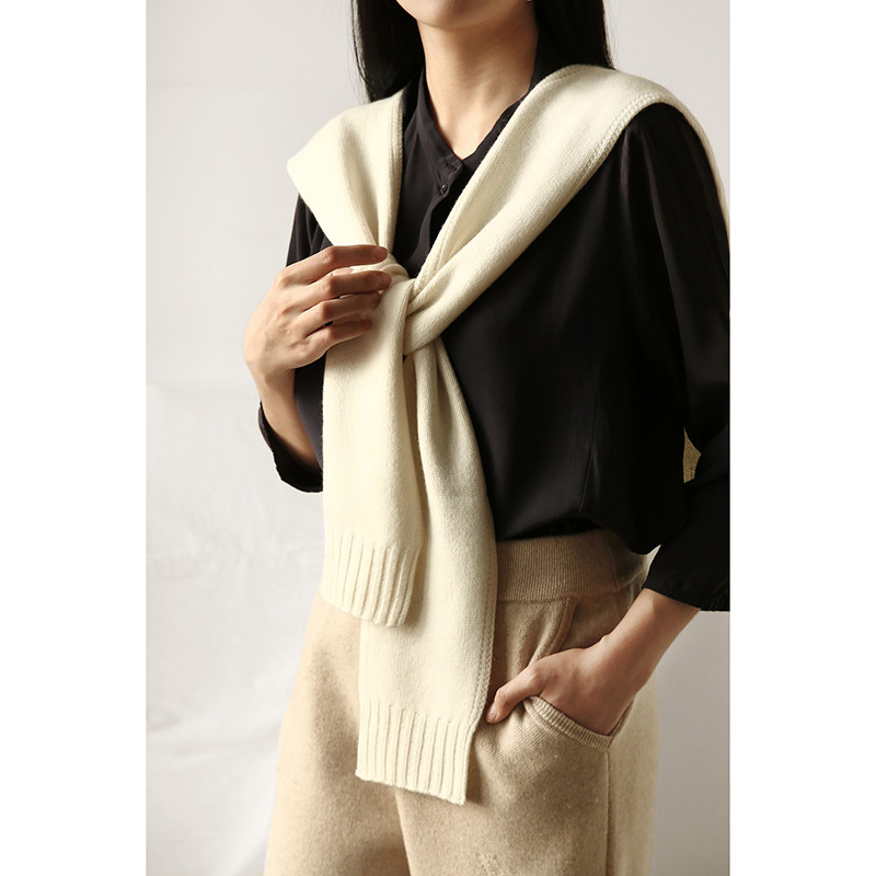 APCSHOP Autumn Winter New Knit Outlap Ladies Casual Shawl Multifunction Warm Pure Kashmir Wool Cloak