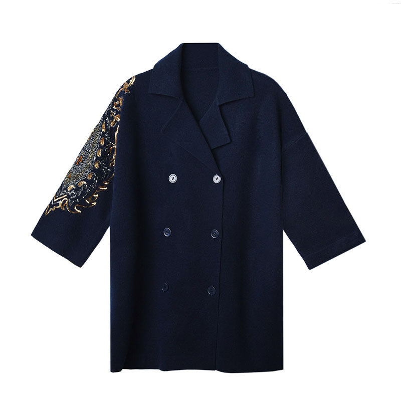 APC Recommended O-pound suede tip embroidered Pearl chip autumn winter jacket cashmere Grand coat woman medium long version 2021 new