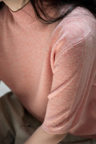 APC knitted cashmere sweater 2021 new semi-tall neck base shirt female spring and autumn slim short sleeve