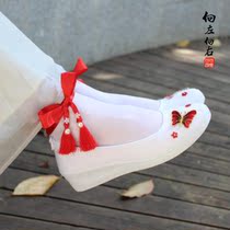 Hanfu shoes female ancient style elegant summer other shore flowers original cherry blossoms ancient fairy air head embroidery thick bottom improved version