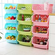 kệ đựng son Cửa hàng bách hóa Tân Cương Giỏ lưu trữ nhà bếp Giỏ có thể xếp chồng lên nhau Hộp lưu trữ Hoàn thiện nhiều lớp rau trái cây Giỏ nhựa - Trang chủ hộp nhựa đựng thức ăn