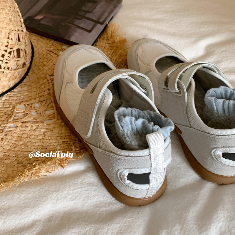 Sports Mary Jane~ Korean-Style Soft-Soled Velcro Sports Shallow-Mouth Single Shoes for Women, Summer Ballet Flat Casual Shoes