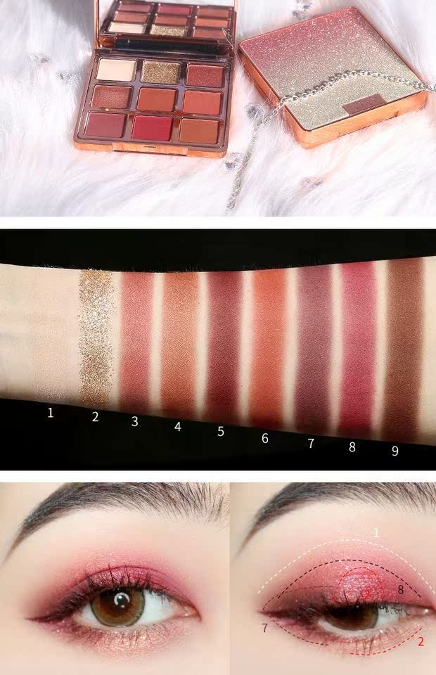 Trang điểm XIXI Nine Color Eyeshadow Palette Mascara Son môi Set Star Dream Wonderful Beauty Bộ quà tặng sinh nhật - Bộ trang điểm son gió