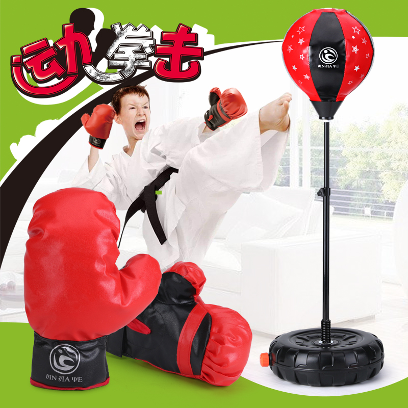 Kids boxing gloves sandbag set gym indoor sports little boy toy stand up tumbler training equipment