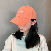 Orange hat female Korean version of the tide brand ins letters wild students spring and autumn season soft top niche baseball cap shows small face