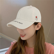 2021 new cap female minority Korean version of ins tide card student Net red white baseball cap spring and summer face small