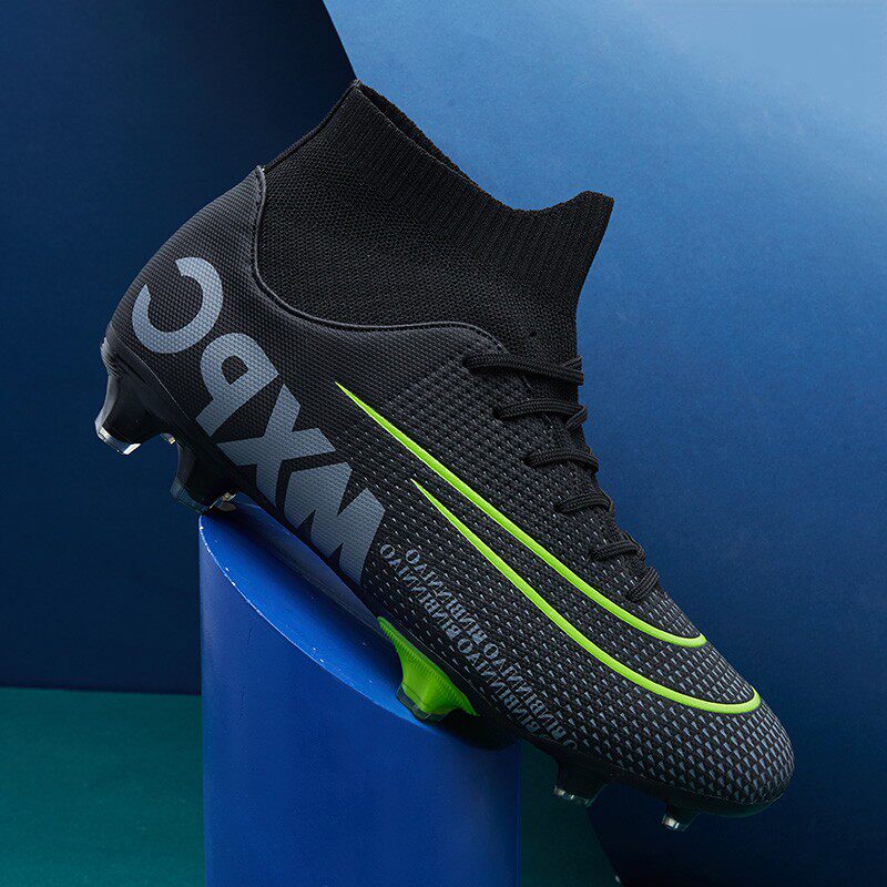 MoNike Korean version C Luo High cylinder football shoes male and female length nails AG Children training crushed tf nails sports ball shoes