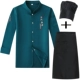 Long -sleeved [Peacock Green]+черный апрель+шляпа черного шеф -повара