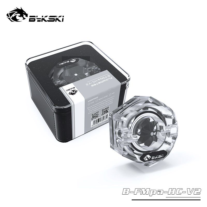 Bykski B-FMPa-HC-V2 boutique hexagonal transparent acrylic flow speed meter water flow meter