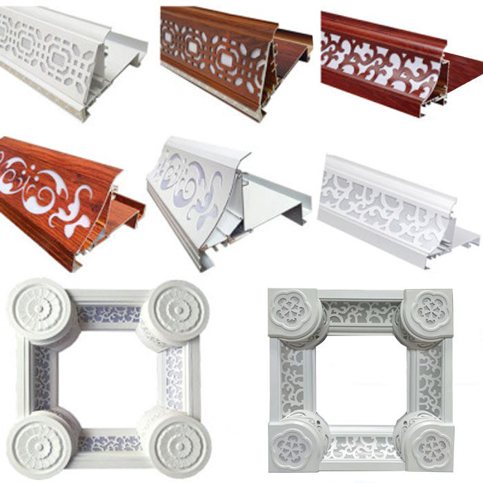 Integrated ceiling hollow carved luminous two-level ceiling living room aluminum beam split-level duplex two-level ceiling hollow aluminum beam