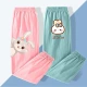 2 куска чистого хлопка [Cute Rabbit Pink-Rabbit Green]
