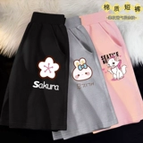 Шорты, летняя одежда, детские тонкие розовые штаны для отдыха, подходит для подростков, свободный крой