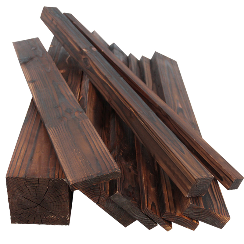 Balcony Indoor Outdoor Terrace Wood Squared Embalming Wood Wood Strips Charred Wooden Boards Keel Grape Racks Climbing and Flowers