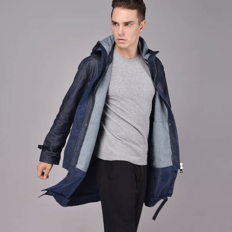 Thị trấn gia súc hàng hóa cao thiết lập 30 cashmere + 70 áo len worsted sợi người đàn ông của một nửa tay áo đáy áo len áo len