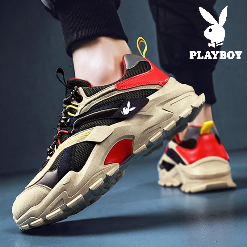 Flowers Playboy Men's Shoes Spring Autumn Season Wins Over Fire Old Daddy Tide Shoes Han Edition Trend 100 Hitch Mesh Sneakers