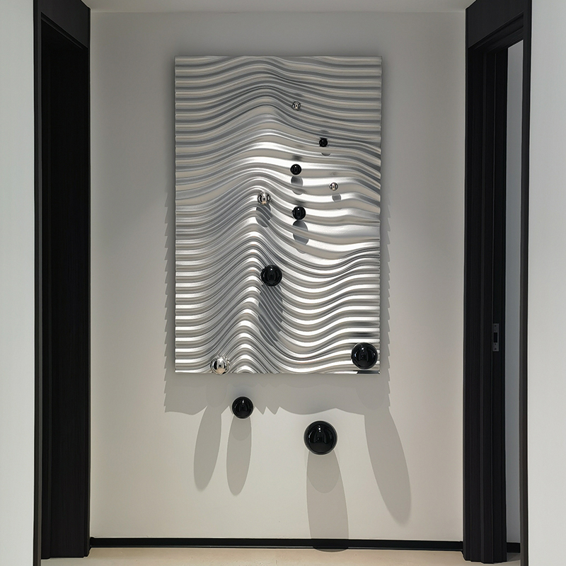 Simple Stainless Steel Ball Living Room Decorative Painting, Creative Three-Dimensional Relief Physical Painting, Grand Entrance Hallway Corridor Hanging Painting Simple Stainless Steel Ball Living Room Decorative Painting, Creative Three-Dimensional Relief Physical Painting, Grand Entrance Hallway Corridor Hanging Painting