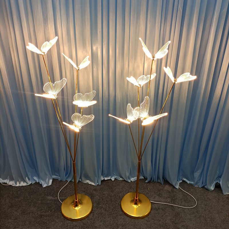 New Wedding Props Iron Art Butterfly Flying Bird Road Leading Wedding Hall Ttai Decoration Luminous Earth Interlude arrangement-Taobao