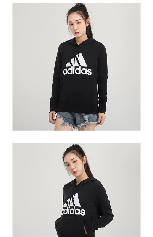 Adidas phụ nữ 2020 mùa đông mới quần áo thể thao áo pull có mũ trùm đầu áo len giản dị GC6915 - Thể thao lông cừu / jumper