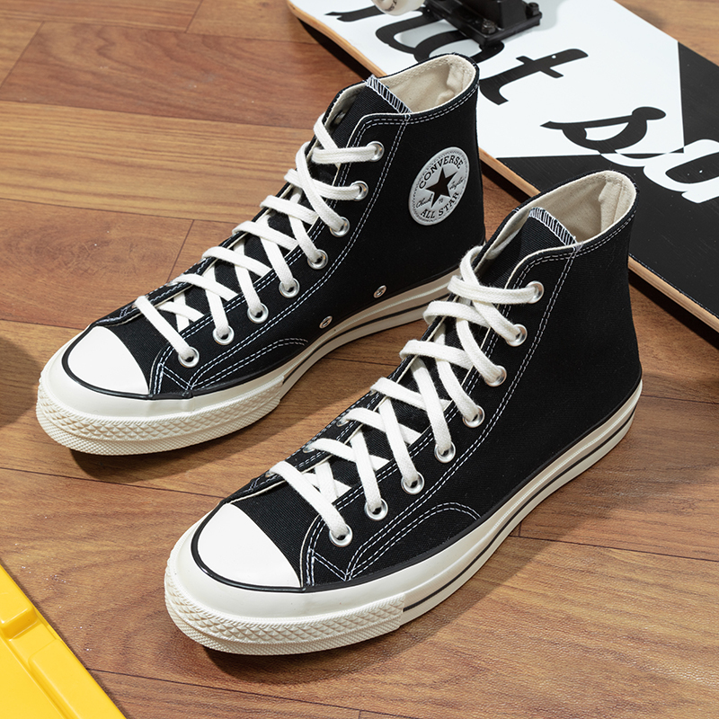 Converse Women's Shoes Men's Shoes Official Flagship Genuine Classic Sneakers 1970S High-Top Casual Sports Black Canvas Shoes