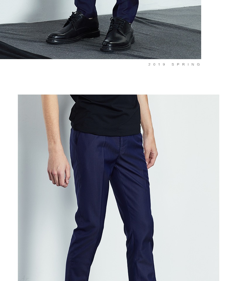 HIM Han Chong mens 2019 Xuân Mới Đàn ông Thời trang Slim Quần kinh doanh Quần lửng Quần dài thẳng - Suit phù hợp bộ suit nam