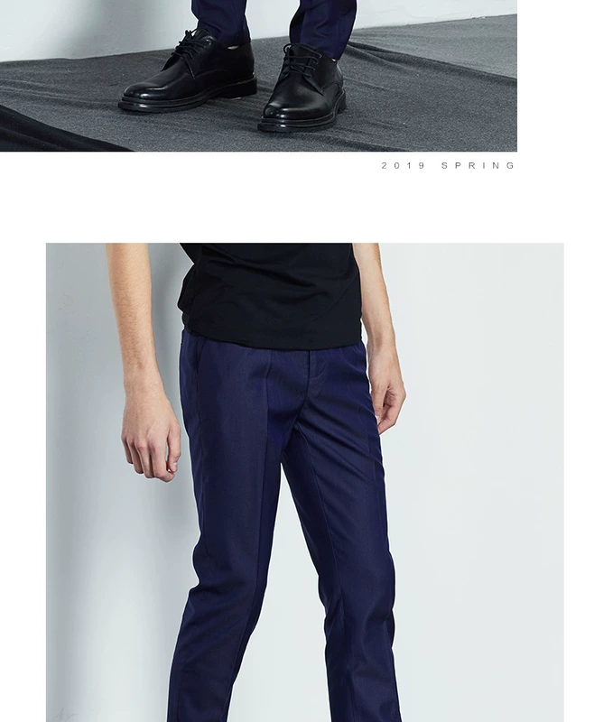 HIM Han Chong mens 2019 Xuân Mới Đàn ông Thời trang Slim Quần kinh doanh Quần lửng Quần dài thẳng - Suit phù hợp mẫu quần tây nam đẹp 2020