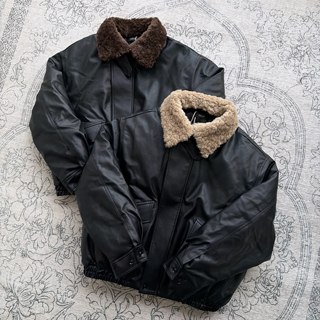 Detachable fur collar leather jacket cold-resistant cotton jacket