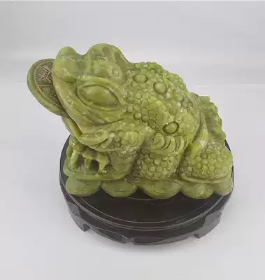 Natural Jade polished gold toad ornaments Zicai three-legged golden cicada extra-large toad opening gift home decorations