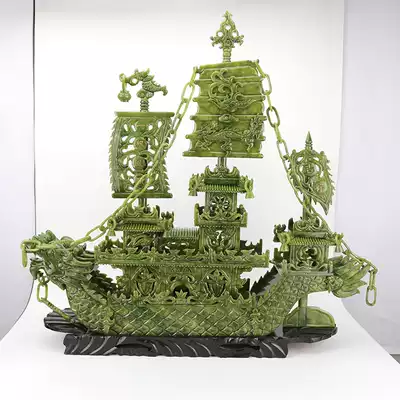 Jade 60cm dragon boat living room ornaments office home accessories collection smooth craft gifts decoration gifts