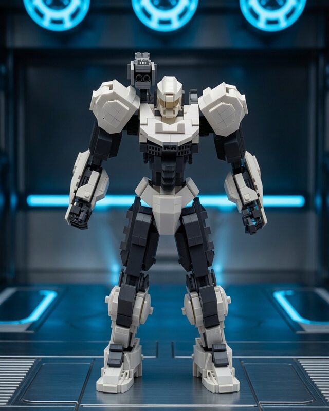 In-Stock Small Particle Moc-96964 White Ranger Pacific Hunter Mecha Building Block Educational Model Ornament