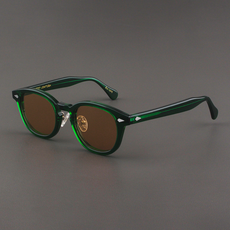 Moscot Lemtosh Sunglasses with Nose Pads for Men, Retro Small Round Green Frame Glasses, Polarized Brown Sunglasses for Women Moscot Lemtosh Sunglasses with Nose Pads for Men, Retro Small Round Green Frame Glasses, Polarized Brown Sunglasses for Women