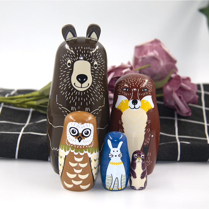 Russian jacket Creative Forest Animals Wooden Pendulum children Puzzle Toys to send children Baby birthday present