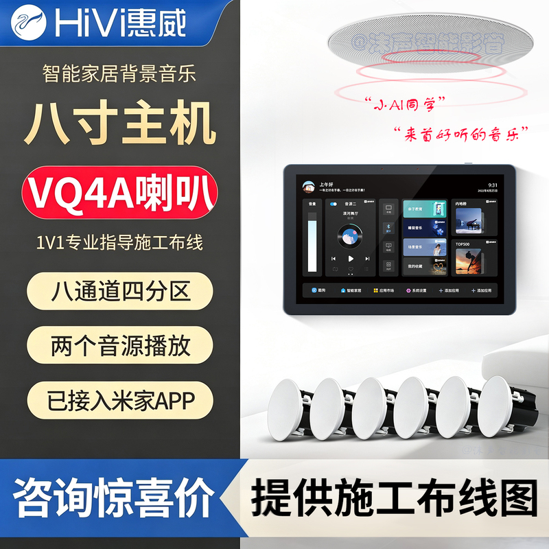 Home Background Music Host System Set, Whole-House Smart Home, Hivi Ceiling-Mounted Speaker Audio Box Home Background Music Host System Set, Whole-House Smart Home, Hivi Ceiling-Mounted Speaker Audio Box