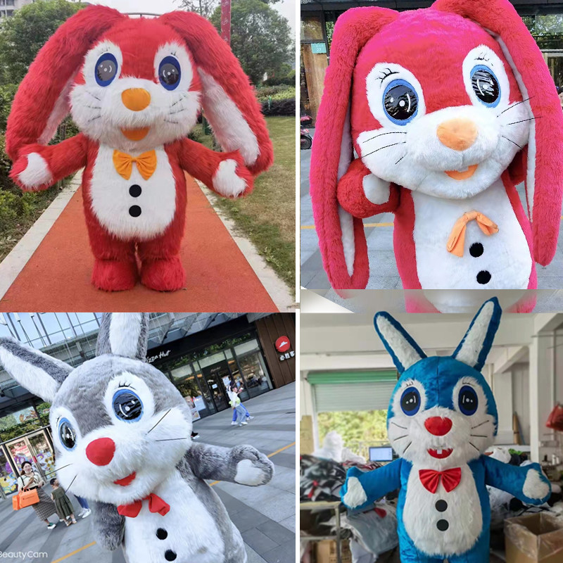 Inflatable doll costume pink rabbit doll costume doll costume zodiac rabbit walking cartoon doll costume performance props