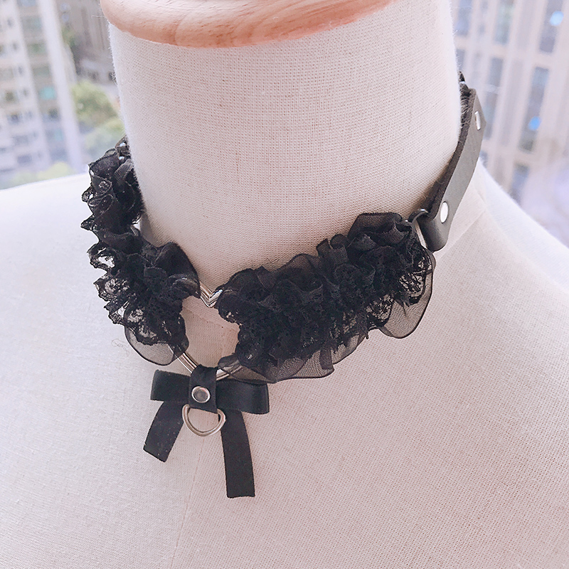 Bow garter dây đeo đùi vòng cổ vòng tay ren làm tình vui vẻ loli dây đeo Nhật Bản cô gái COS dây nịt tất lưới
