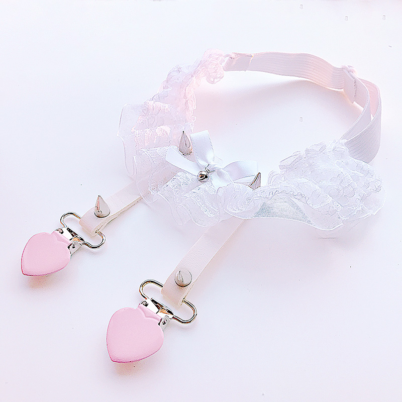 Bow ren tình yêu garter đùi nhẫn chuông có thể được vui vẻ cám dỗ loli Harajuku cô gái Nhật Bản dây nịt bít tất chống trượt giữ áo sơ mi
