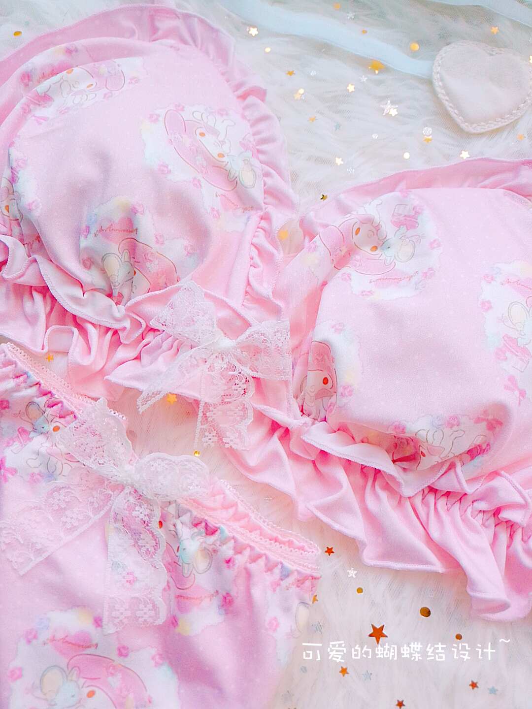 Melody Nhật Bản đồ lót bộ dễ thương bông ngọt cô gái sinh viên không có dấu vết ngủ mỏng đồ tắm