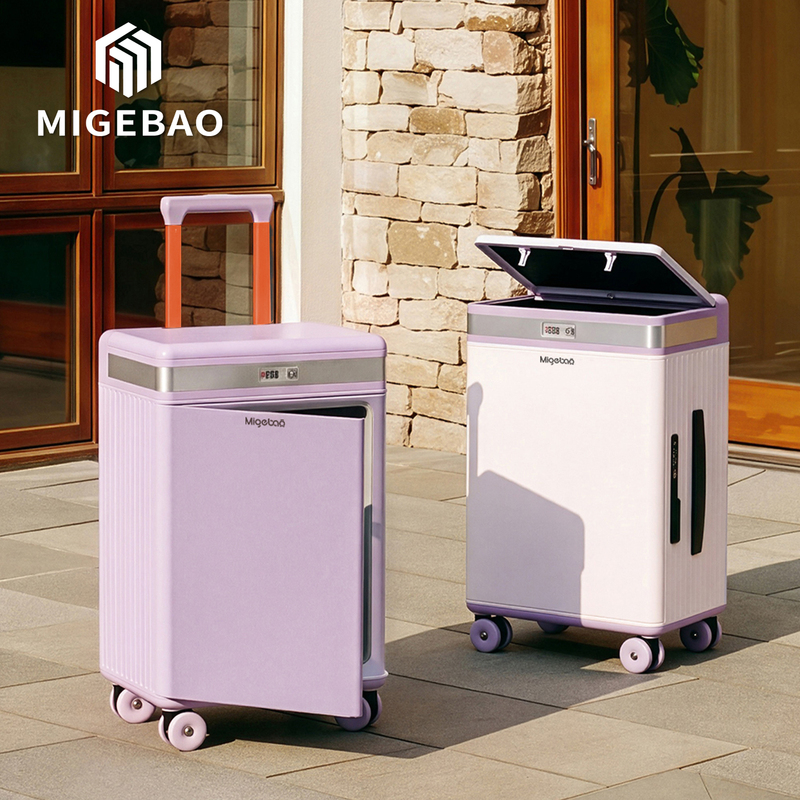 Migbao Comic Exhibition Multifunctional Suitcase with Top Opening and Side Opening Trolley Case for Girls, High-Value Cosmetic Case, Carry-On Suitcase