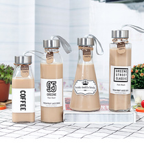 Cold Tea Bottle Milk Tea Beverage Fruit Juice Bottle Enzyme Packing Glass Bottle Xiao Su Barrel Sealed Pot with Cover